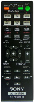PP COMPATIBLE FOR SONY SYSTEM RM-ADU138 / RM-ADU078, ( THIS REMOTE IS FOR --WITHOUT -BLUETOOTH HT).Old Remote Must be Exactly Same, Send Old Remote Picture at 9822247789 (WhatsApp) for Verification Remote Controller(Black)