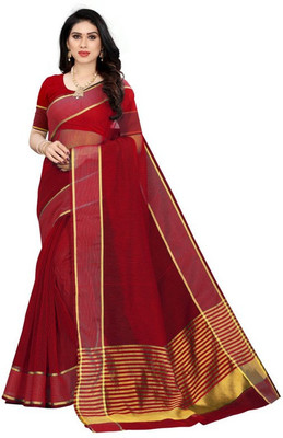 BHAGYAVATI DESIGNER Solid/Plain Bollywood Art Silk Saree(Maroon)