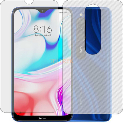 TELTREK Front and Back Screen Guard for XIAOMI REDMI 8 (Front Matte Finish & Back 3d Carbon Fiber)(Pack of 2)