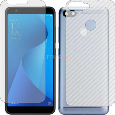 TELTREK Front and Back Screen Guard for ZENFONE MAX PLUS M1 ZB570KL (Front Matte Finish & Back 3d Carbon Fiber)(Pack of 2)
