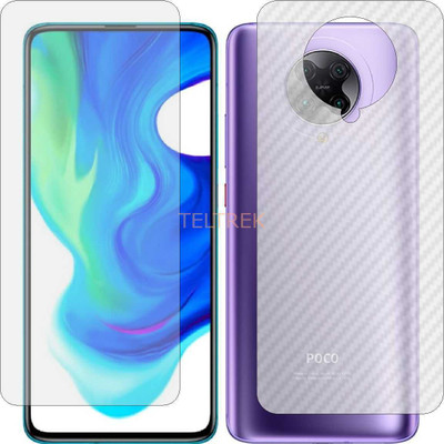 TELTREK Front and Back Screen Guard for MI POCO F2 (Front Matte Finish & Back 3d Carbon Fiber)(Pack of 2)