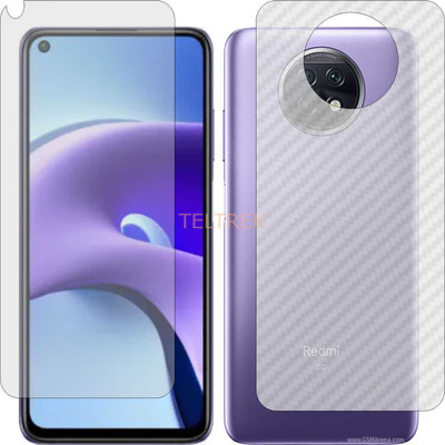 TELTREK Front and Back Screen Guard for XIAOMI REDMI NOTE 9T 5G (Front Matte Finish & Back 3d Carbon Fiber)(Pack of 2)