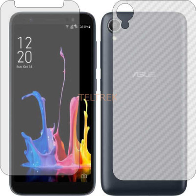 TELTREK Front and Back Screen Guard for ASUS ZENFONE LIVE ZB501KL (Front Matte Finish & Back 3d Carbon Fiber)(Pack of 2)