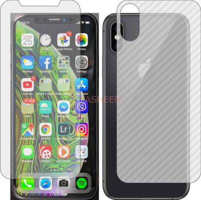 Fasheen Front and Back Tempered Glass for APPLE IPHONE XS (Front Matte Finish & Back 3d Carbon Fiber)(Pack of 2)