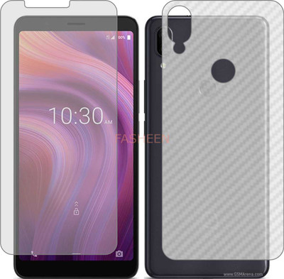 Fasheen Front and Back Tempered Glass for ALCATEL 3V 2019 (Front Matte Finish & Back 3d Carbon Fiber)(Pack of 2)