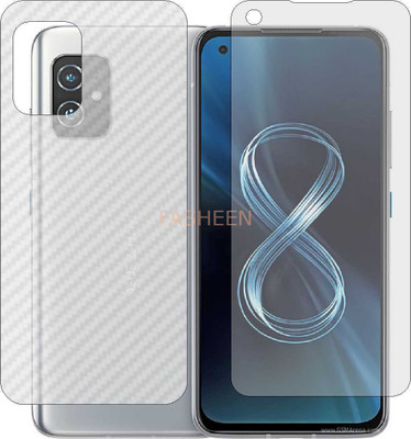 Fasheen Front and Back Tempered Glass for ASUS ZENFONE 8 (Front Matte Finish & Back 3d Carbon Fiber)(Pack of 2)