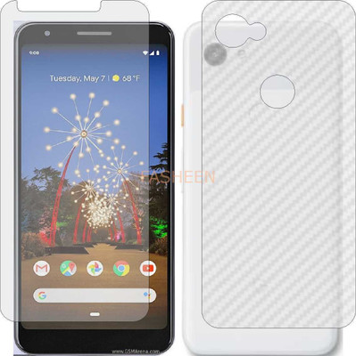 Fasheen Front and Back Tempered Glass for GOOGLE PIXEL 3A (Front Matte Finish & Back 3d Carbon Fiber)(Pack of 2)