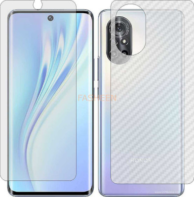 Fasheen Front and Back Tempered Glass for HUAWEI HONOR V40 LITE (Front Matte Finish & Back 3d Carbon Fiber)(Pack of 2)