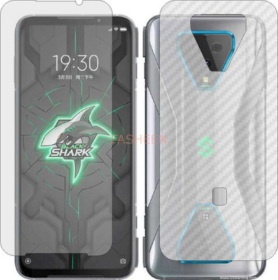 Fasheen Front and Back Tempered Glass for BLACK SHARK 3S (Front Matte Finish & Back 3d Carbon Fiber)(Pack of 2)