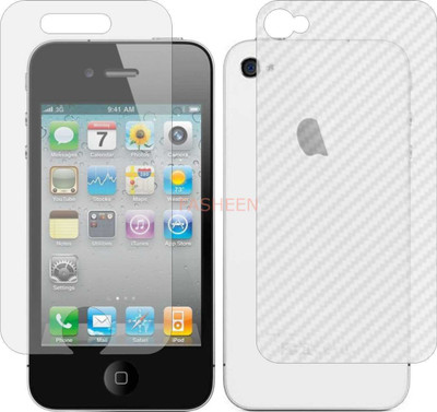 Fasheen Front and Back Tempered Glass for APPLE I PHONE 4S (Front Matte Finish & Back 3d Carbon Fiber)(Pack of 2)