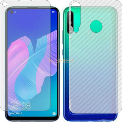 Fasheen Front and Back Tempered Glass for HONOR Y7P (Front Matte Finish & Back 3d Carbon Fiber)(Pack of 2)