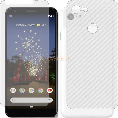 Fasheen Front and Back Tempered Glass for GOOGLE PIXEL 3 LITE XL (Front Matte Finish & Back 3d Carbon Fiber)(Pack of 2)