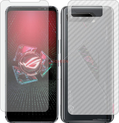 Fasheen Front and Back Tempered Glass for ASUS ROG PHONE 5 S PRO (Front Matte Finish & Back 3d Carbon Fiber)(Pack of 2)