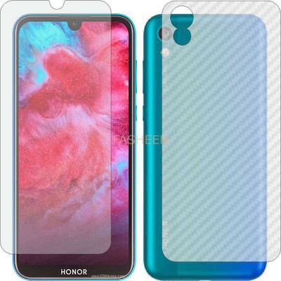 Fasheen Front and Back Tempered Glass for HONOR PLAY 3E (Front Matte Finish & Back 3d Carbon Fiber)(Pack of 2)