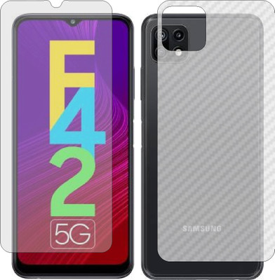 TELTREK Front and Back Screen Guard for SAMSUNG GALAXY F42 (Front Matte Finish & Back 3d Carbon Fiber)(Pack of 2)
