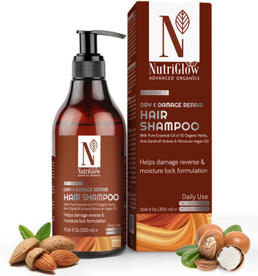 Nutriglow Advanced Organics Bio Advanced Dry and Damage Repair Hair Shampoo /Damage Reverse/ Argan/No Paraben(300 ml)
