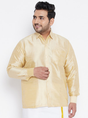 VASTRAMAY PLUS Men Solid Casual Gold Shirt