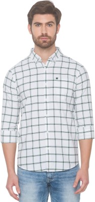 Spykar Men Checkered Casual White Shirt