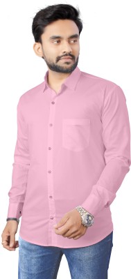 RAHUL CREATION Men Solid Casual Pink Shirt