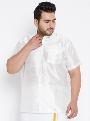 VASTRAMAY PLUS Men Solid Casual White Shirt