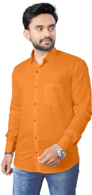 RAHUL CREATION Men Solid Casual Yellow Shirt