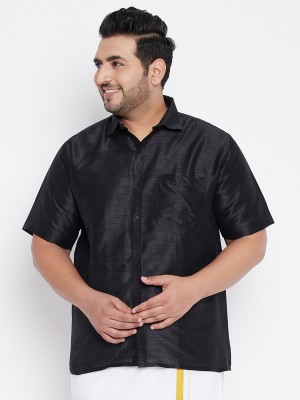 VASTRAMAY PLUS Men Solid Casual Black Shirt