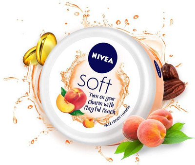 NIVEA Soft Light Moisturizer Playful Peach For Face, Hand & Body 200ML(200 ml)