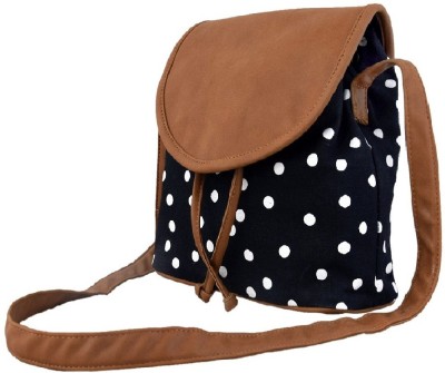 Sakwoods Black Sling Bag Women Canvas Printed Sling Bags