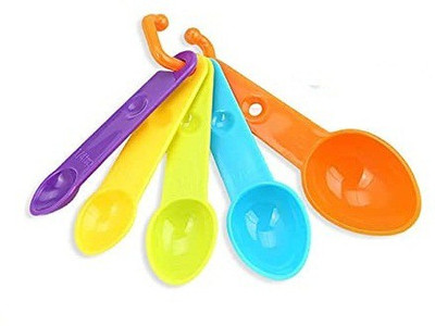 Primetan Measuring Spoons for Measuring Dry & Liquid Ingredients Great for Baking/Cooking Plastic Measuring Spoon Set(Pack of 5)