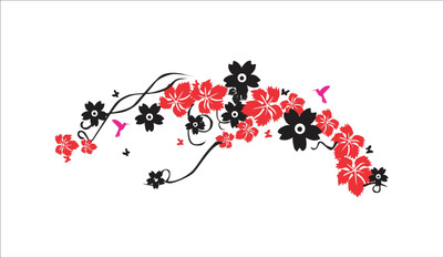 Byte Studio 132 cm decorative tree branch multicolor pvc vinyl wall sticker Self Adhesive Sticker(Pack of 1)