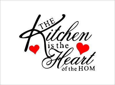 K2A Studio 45 cm the kitchen is the heart of home Self Adhesive Sticker(Pack of 1)