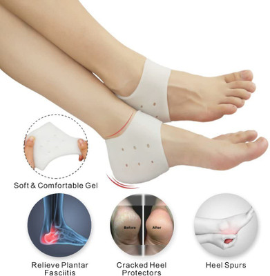 ActrovaX IX®-97-AQ-Silicone Gel Heel Pad Socks for Pain Relief Heel Support