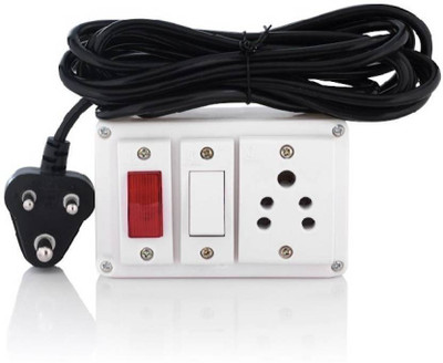 JELECTRICALS Three Way White Extension Board 1  Socket Extension Boards(White, 5 m)