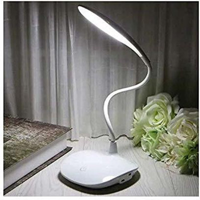 BOZ Student Study/Book Reading Desk/Table Lamp with Rechargeable LED Touch On Off Switch Study Reading Dimmer Light (White)Pack of 1 Table Lamp(15 cm, White)