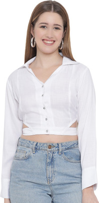 indietoga Casual Solid Women White Top