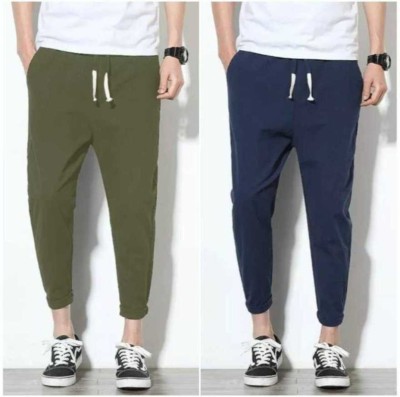 ROSHNI Solid Men Blue, Olive Track Pants