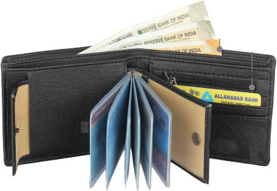Kastner Men Casual Black Artificial Leather Wallet(8 Card Slots)