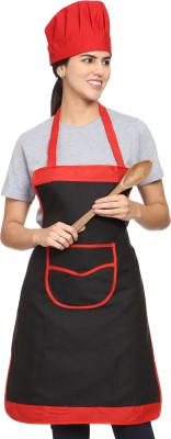 Hooks And Tie Polyester Chef's Apron - Free Size(Black, Single Piece)