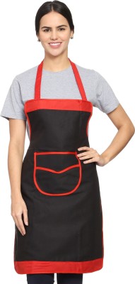 Hooks And Tie Polyester Chef's Apron - Free Size(Black, Single Piece)