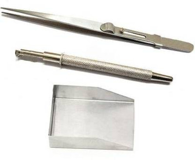 Digital Craft 3pcs Holder Pick-up Tool 5 Prong, Slide Lock Tweezers & Gems Tool Scoop for Jewelry, Diamond & Gemstone