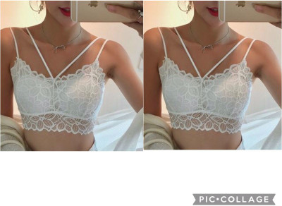 sashu pack of 2 Women Bralette Lightly Padded Bra(White)