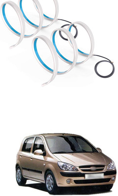PRTEK 2pcs Strip Light Car Lamp Running Signal Turn Flowing LED Daytime Running Light Yellow White Car Styling A75 Car Fancy Lights(White, Yellow)