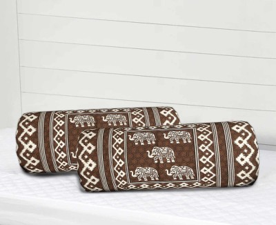 SkyKross Cotton Bolsters Cover(Pack of 2, 40 cm*80 cm, Brown)