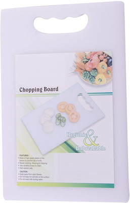 SWISS WONDER Chopping Board with Handle for Regular Use Plastic Cutting Board(White Pack of 1 Dishwasher Safe)