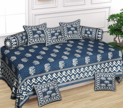 SkyKross Cotton Animal Diwan Set(Dark Blue)