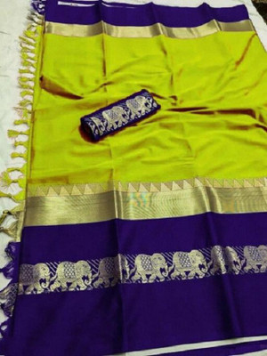 RADHA SAREES Cotton Silk Self Design Multi-purpose Fabric