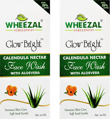 WHEEZAL Glow Bright Calendula Nectar face Wash With Aloevera ( Pack of 2 ) Face Wash(120 ml)