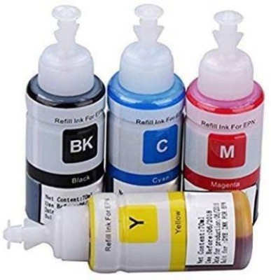 PTT Compatible Refill ink for Canon TS3177s Multi-function Wireless Printer 100 ML Each Bottle (PACK OF 4 CLRS SET) Black + Tri Color Combo Pack Ink Bottle