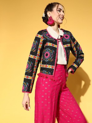 Sangria Full Sleeve Printed Women Jacket