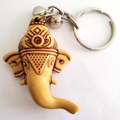 ShopTalk WOOD finish Lord Ganesha Key Chain